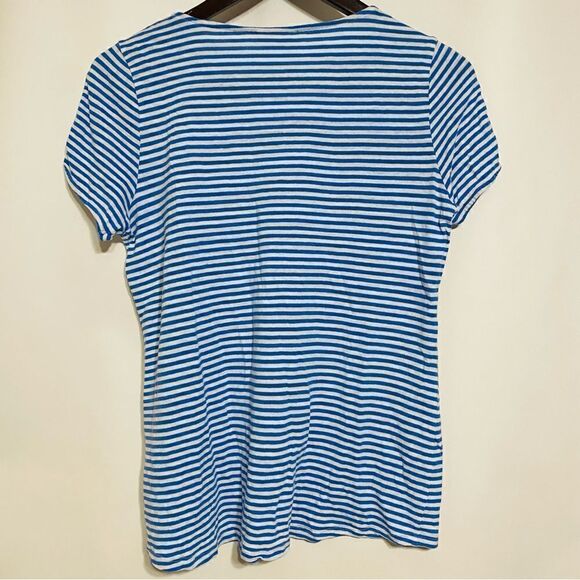 J Jill Womens Blue And White Stripes Linen‎ Top Size Small - Picture 5 of 6